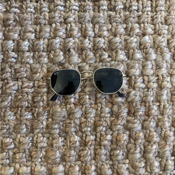 Ray-Ban Hexagonal Flat Gold and Black Classic Sunglasses - Picture 1 of 7